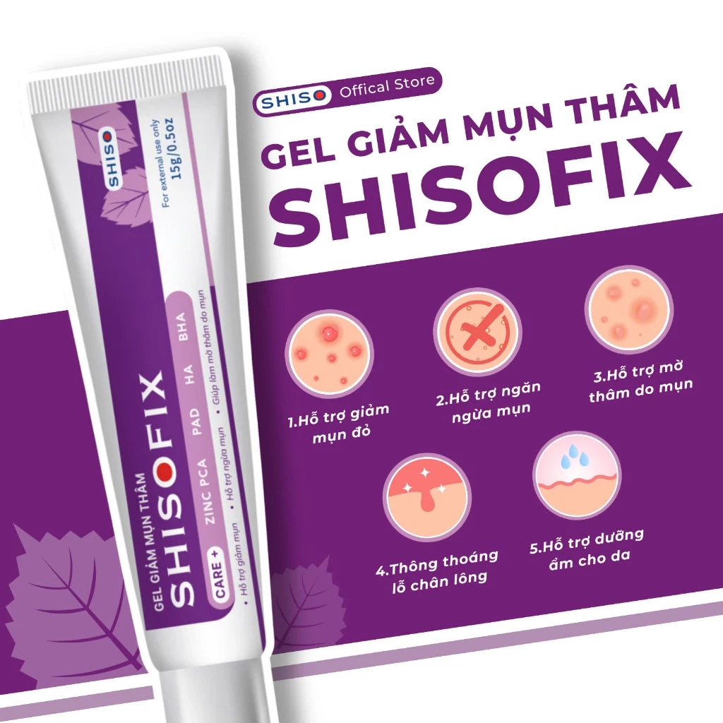 Gel Hỗ Trợ Giảm Mụn Thâm, Hỗ Trợ Mờ Thâm Do Mụn SHISOFIX 15g - Ảnh 2